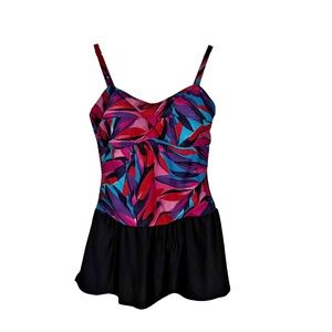 Venus Tropical Print Swim dress with Adjustable Straps